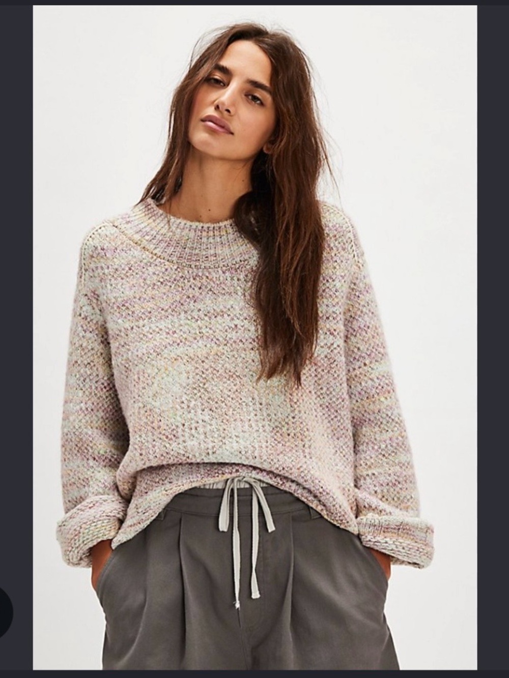 Free People Cotton Candy Pullover in Gardenia Garden